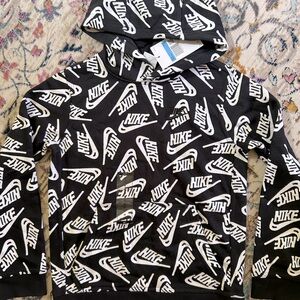 Nike All Over Print zip HOODIE sweatshirt with pockets NWT